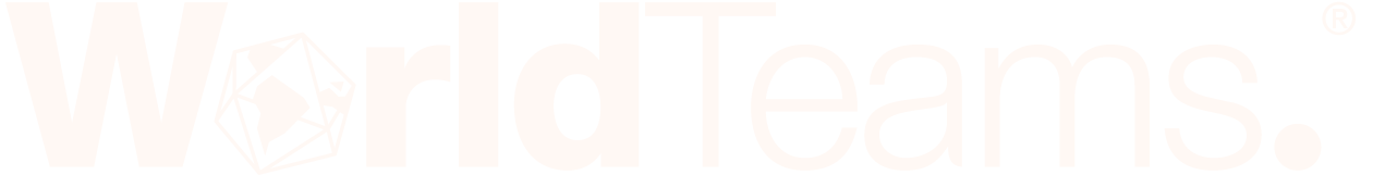 WorldTeams wordmark on a warm off-white background